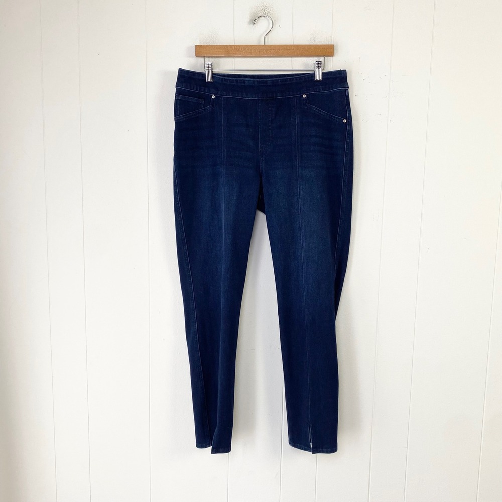 Chicos Pull On Jegging Dark Wash Denim Pants Size 2 US 12 Large Dark Skinny